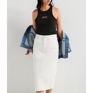 Levi's L40820 Womens Snowing in LA Ankle Column Skirt Size 28 80's Retro